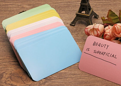 Tupalizy 100PCS Small Blank Paper Message Note Business Cards, Double-Sided Mini Greeting Place Name Vocabulary Cards