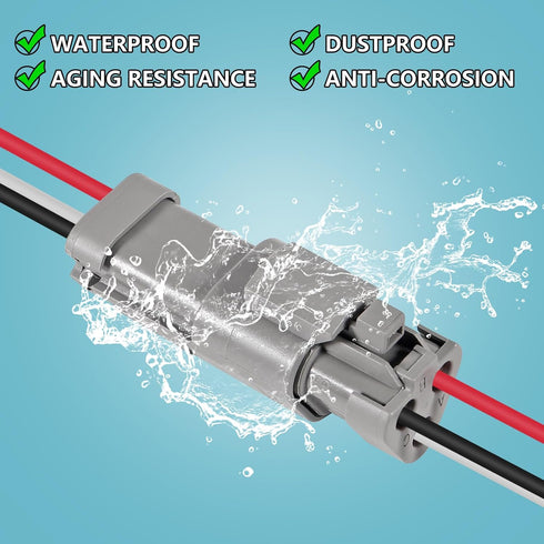 AITRIP 6 Kit 3Pin Way Electrical Wire Connector, 3Way DT Automotive Waterproof Male Female Plug for Car
