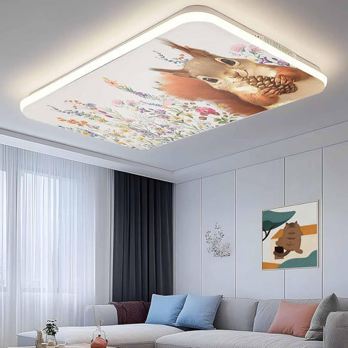 Home L6 2 Pack 4x2 Fluorescent Light Cover for Classroom Ceiling, Squirrel Magnetic Light Cover Filters, Pine Cones