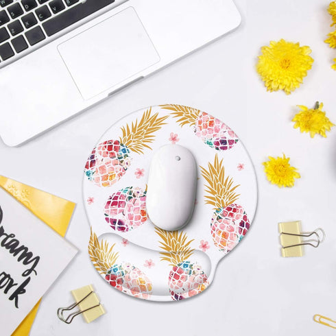 Ergonomic Mouse Pad with Wrist Support, WAVEYU Non-Slip Rubber Base Mousepad for Desk, Laptop, Gaming, Working, Easy