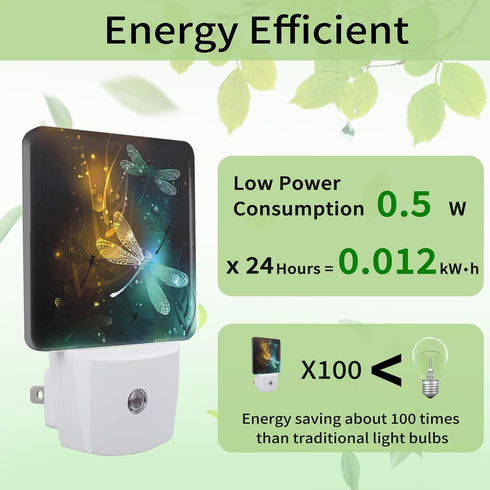 Dream Dragonfly Night Light, Night Light Plug into Wall with Dusk to Dawn Sensor, LED Lamp Energy Saving Lights for Men