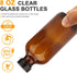 8oz Amber Glass Bottles, 20 Pack with Black Lids, 20 Labels, Funnels, Droppers, and Brush