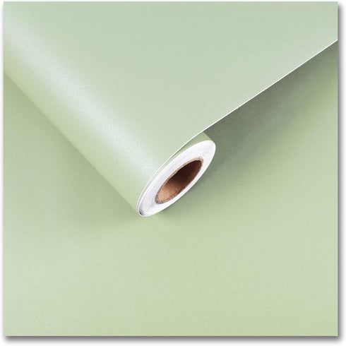 CRE8TIVE Sage Green Peel and Stick Wallpaper 12"x80" Waterproof Self Adhesive Matte Contact Paper for Kitchen Cabinets