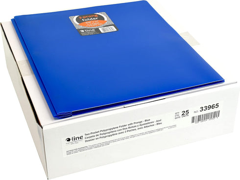 C-Line Two-Pocket Heavyweight Poly Portfolio - Blue, 1 Case of 25 Portfolios for Letter Size Papers, Includes Business