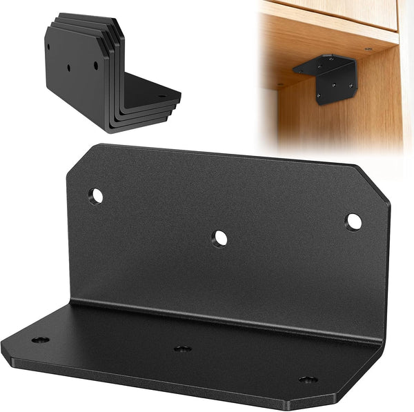SecureLatch 4 Inch Heavy Duty Galvanized L Bracket, 90 Degree Angle Bracket for