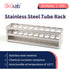 Test Tube Rack, 20 Holes Stainless Steel Test Tube Rack, with Extended Edges Providing Handles, Suitable for Tubes of Dia.=21mm, Round Holes Test Tube Holder, for Classroom, Lab, TTRS20A1