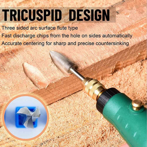 Wood Carving Tools, 5 PCS HSS Engraving Drill Bit Set for Woodworking with 1/8” Shank