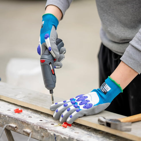 Safety Work Gloves for Men and Women, Impact Resistant Gloves with TPR Protection and Anti-Slip Palm
