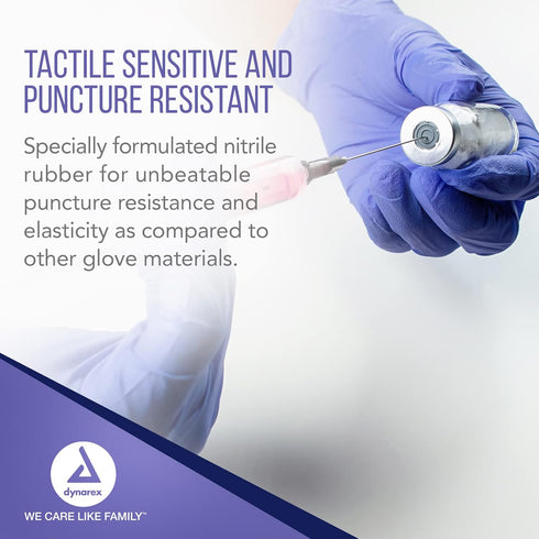 1 200 Dynarex DynaPlus Disposable Nitrile Exam Gloves, Powder-Free, Latex-Free, Strength + Value, Used by