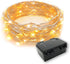 60 LEDs Warm White Color String Lights, 20 Feet, Silver Wire, Battery Powered for Indoor and Outdoor DIY, Party