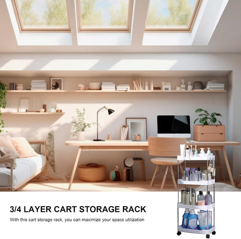 Generic Cart Storage Rack Mobile Organizer, Portable Tier Shelf | Versatile Rolling Utility Stand, Sturdy Space-Saver