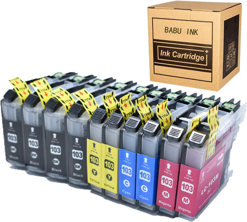 Luckytime Compatible Ink Cartridge Replacement for Brother LC103, 10-PACK for MFC J4310DW J4410DW J4510DW