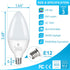 Bulbs 60 5W Bulbs, 500LM, 5000K, E12 Bulbs, B11 Bulb 85, Non-dimmable, 3 Pack Sailstar Ceiling Fan Light Watt