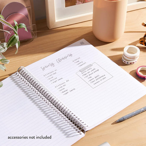 Erin Condren 8.5" X 11" Spiral Bound College Ruled Notebook - Wildflowers, 160 Pages