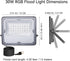 Changing,30W (300W Equivalent),3000LM, 2.4G Control,IP66 Waterproof,16 Sync,5000K,2-Pack RGB LED Flood Lights