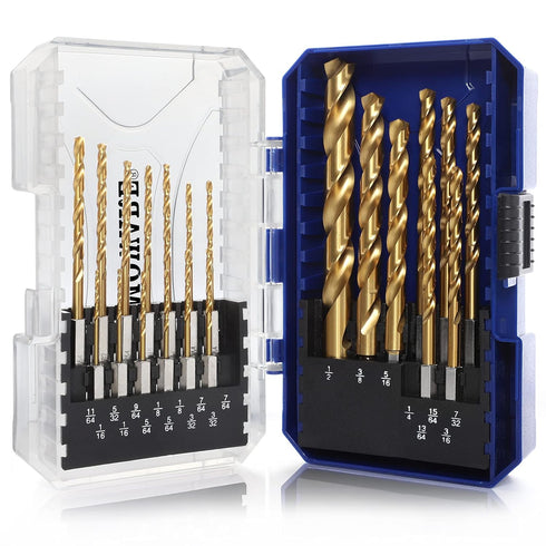 COMOWARE Impact Drill Bit Set - 21 Pcs Hex Drill Bit Set for Wood, Plastic, and Metal