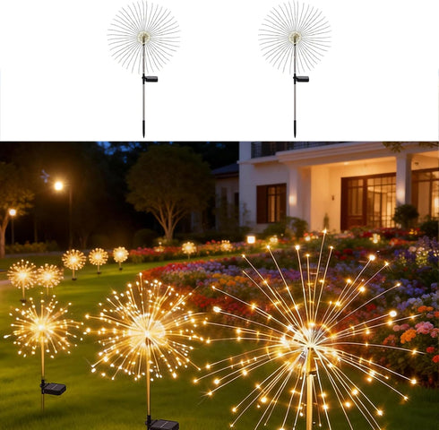 Galavasen Solar Fireworks Lights for Outside, 150LED 8 Modes Fireworks Solar Lights Outdoor,