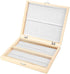 Wooden Box with Lock for Storing Lab Glass Prepared Microscope Slides, 22.8x18.8x3.5cm / 9x7.4x1.4in for Educational Use