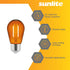 Sunlite 40975 LED S14 String Light Bulb, 2 Watts (25W Equivalent), Medium E26 Base, Transparent, 6 Count