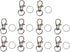 JL Missouri Parts & Misc. 10 Snap Hooks Lanyard Keychain Clips 1 1/4" with 1/2" Split Rings,