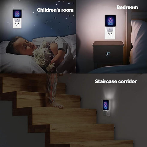 Game Neon Night Light, Let's Play Game Night Lights Plug into Wall Decor for Bedroom, Bathroom, Hallway, Kitchen, Dusk