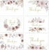 Oaken Leaford 24 Pack Pre-Folded Floral Thank You Cards with Envelopes & Stickers, 6