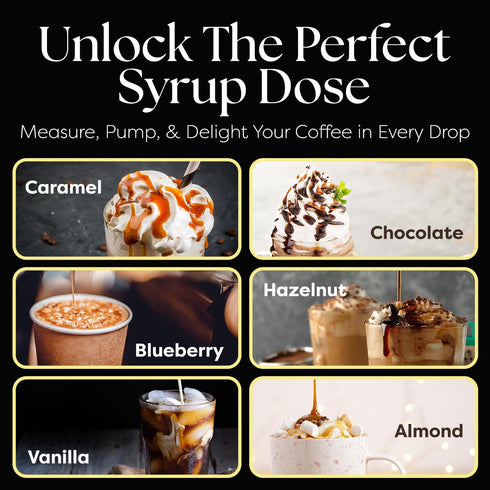 4 Pack Fresh Finest Coffee Syrup Pump Dispenser Compatible with Torani, Davinci, Jordans Skinny Syrups, Fits 25.4 Oz