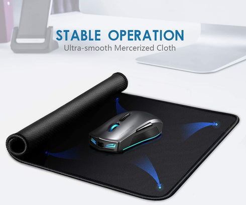 TONOS 3 Pack, 11 8.7 35% Mouse Pad Black Mouse Pads x in, Larger Size, Smooth Surface, Stitched Edges, Non-Slip Rubber
