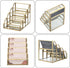 Hipiwe 4 Slots Glass Business Card Holder for Desktop, Gold Mirrored Business Card Display Stand, Multiple Clear