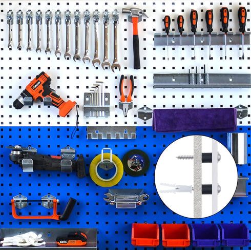 200 Pieces Pegboard Mounting Kit - Wall Installation Accessories with Screws, Anchors, Spacers for 1/4-Inch Pegboard
