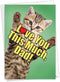 NobleWorks Funny Animal Birthday Card with Envelope, Cute Cat Love You This Much Dad, 1 Card C6610HBFG