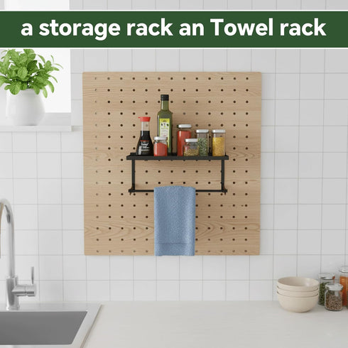 2 Pack Paper Towel Holder for Pegboard, Pegboard Paper Towel Holder with Shelf, Heavy Duty Peg Board Accessory