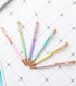 Gullor 6 Pieces Black Ink Pens: Medium Point Ballpoint Crystal Pen with Four-leaf Clover, Purple