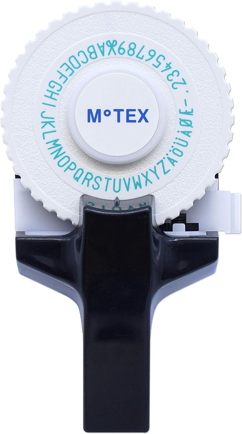 Motex Embossing Label Maker, Old School Labeling Tool for Manual Label Embossing - E-101 (1 Wheel, Black)