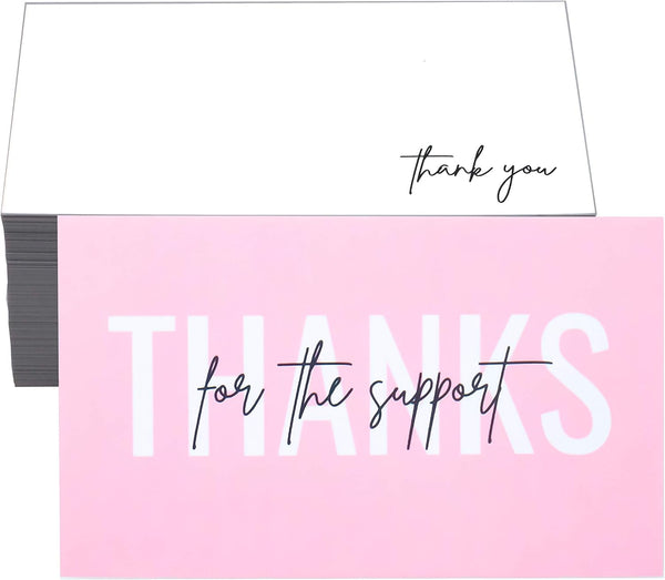 RXBC2011 100 Little Thank You Cards, Handwritten Lettering Design Bulk Thank You Notes for All Occasion 3.5 x 2 Inch