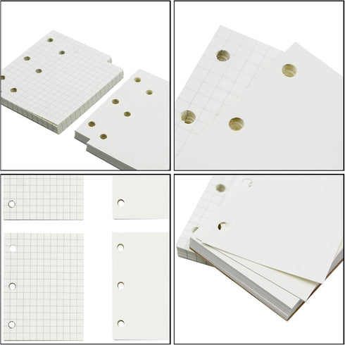 Mini Planner Inserts: 3-Ring Binder/Planner Filler Paper, Spiral Notebook Refill, Line Blank Paper for Filofax - 4 Pack