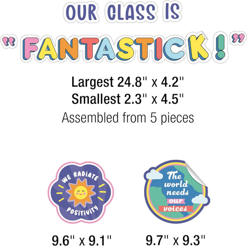 Carson Dellosa We Stick Together 79-Piece Motivational Bulletin Board Set with Colorful Accents for Classroom