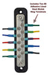 10 Terminal Bus Bar Kit for Power and Ground Distribution, Heat Shrink Ring Terminals and Cover Included