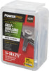 Power Pro Premium Self-Drilling Metal Screws, Zinc Plated Steel, Hex Washer Head, ¼ x 2-½ inches, Box of 22