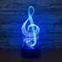 Warm Light 3D 7 Music Note Night Light, Colors Changing Optical Illusion Touch Table Desk Lamp, Perfect Gifts for Kids