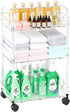 Betoveren 3 Tier Utility Rolling Cart with Wheels Multifunctional Storage Cart Clear Movable Storage Organizer