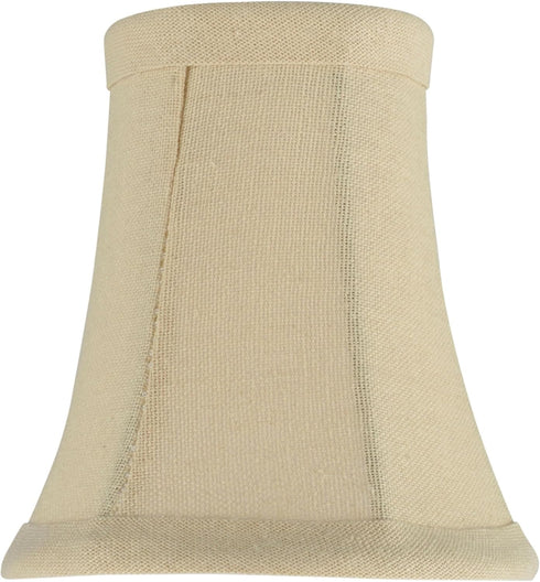 Aspen Creative 30012-2A, 2-1/2" 4" 5" Set 2 Bell Clip-On Chandelier Lamp Shade, Butter Crme, Top x Bottom x Slant