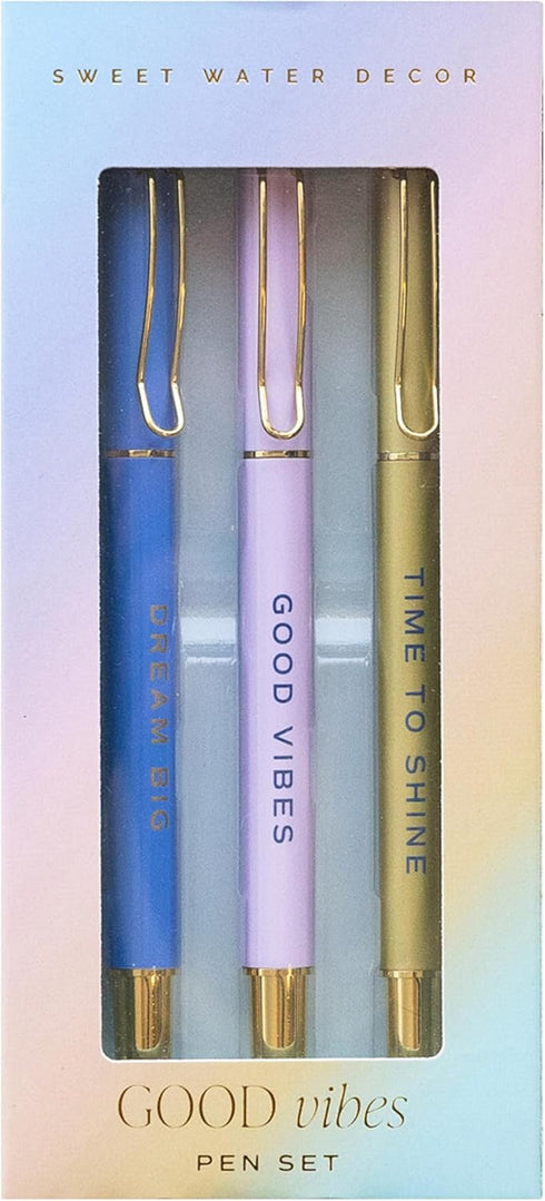 Sweet Water Decor Metal Pen Set, Inspirational Gifts for Women, Cute Pens for Office Supplies, Desk Decor, Motivational