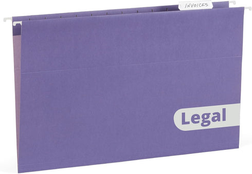 Blue Summit Legal Hanging File Folders, Legal Size, Purple – 25 Pack for Organization