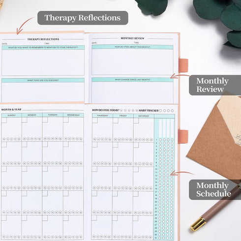 5 91 (A5 (5-Mentalhealth-Pink) MINUTES A DAY Mental Health Journal, Anxiety & Guided Journal for Women, Days Self Care