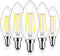 Brightever E12 Candelabra LED Light Bulbs 60 Watt Equivalent, 620 Lumen 6W Clear LED Filament Candle Bulbs, Daylight