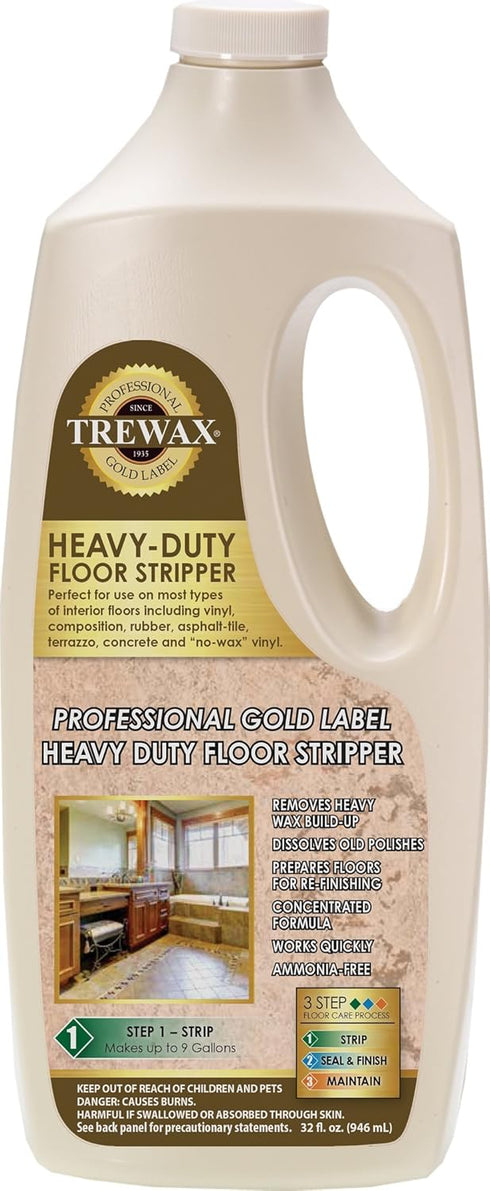 Trewax Professional Gold Label Heavy Duty Floor Stripper, 32-Fluid Ounce Floor Cleaner