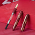N23 Set HONG DIAN Red Rabbit Fountain Pen, Long Blade Medium Nib Gold Trim, New Year Lucky Rabbit Carving Design