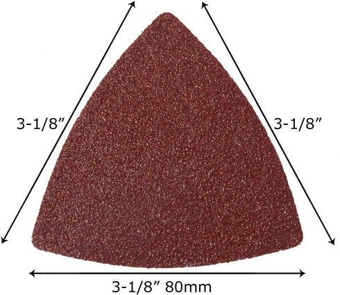 60 Pcs 80 Grit 3-1/8 Inch Triangle Oscillating Tool Sanding Paper for Wood Sanding XG802080