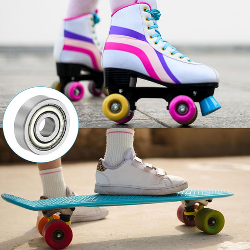 PATIKIL 10 Pack Deep Groove Ball Bearing, 0.2" x 0.63" x 0.2" Double Shield Bearings for Skateboards
